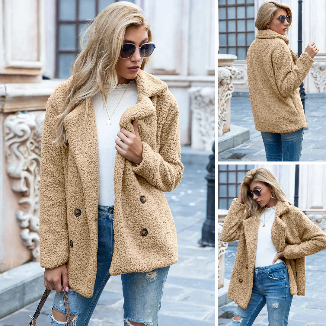Klaudia™ | Podwójnie Zapięty Płaszcz Teddy