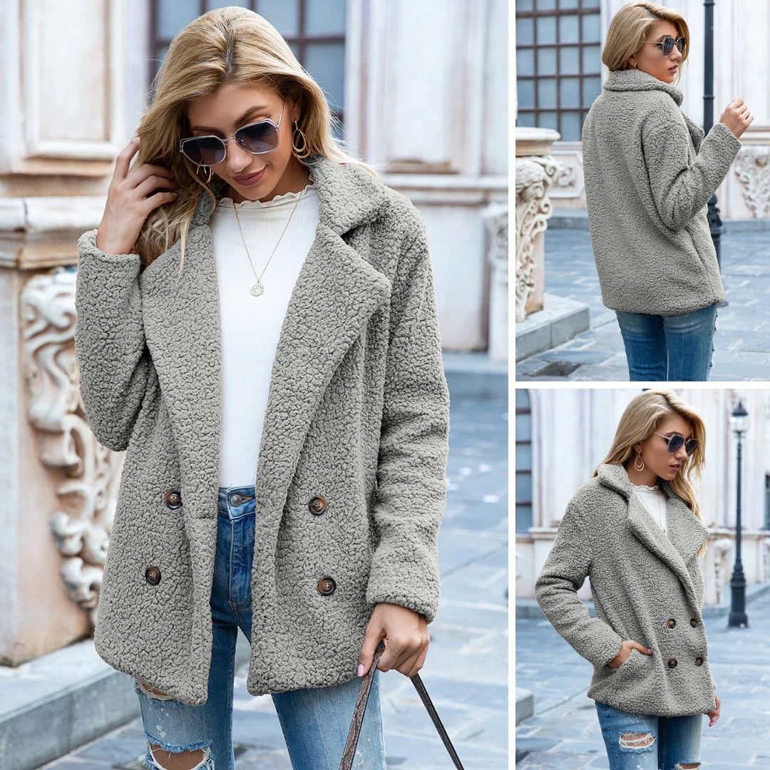 Klaudia™ | Podwójnie Zapięty Płaszcz Teddy