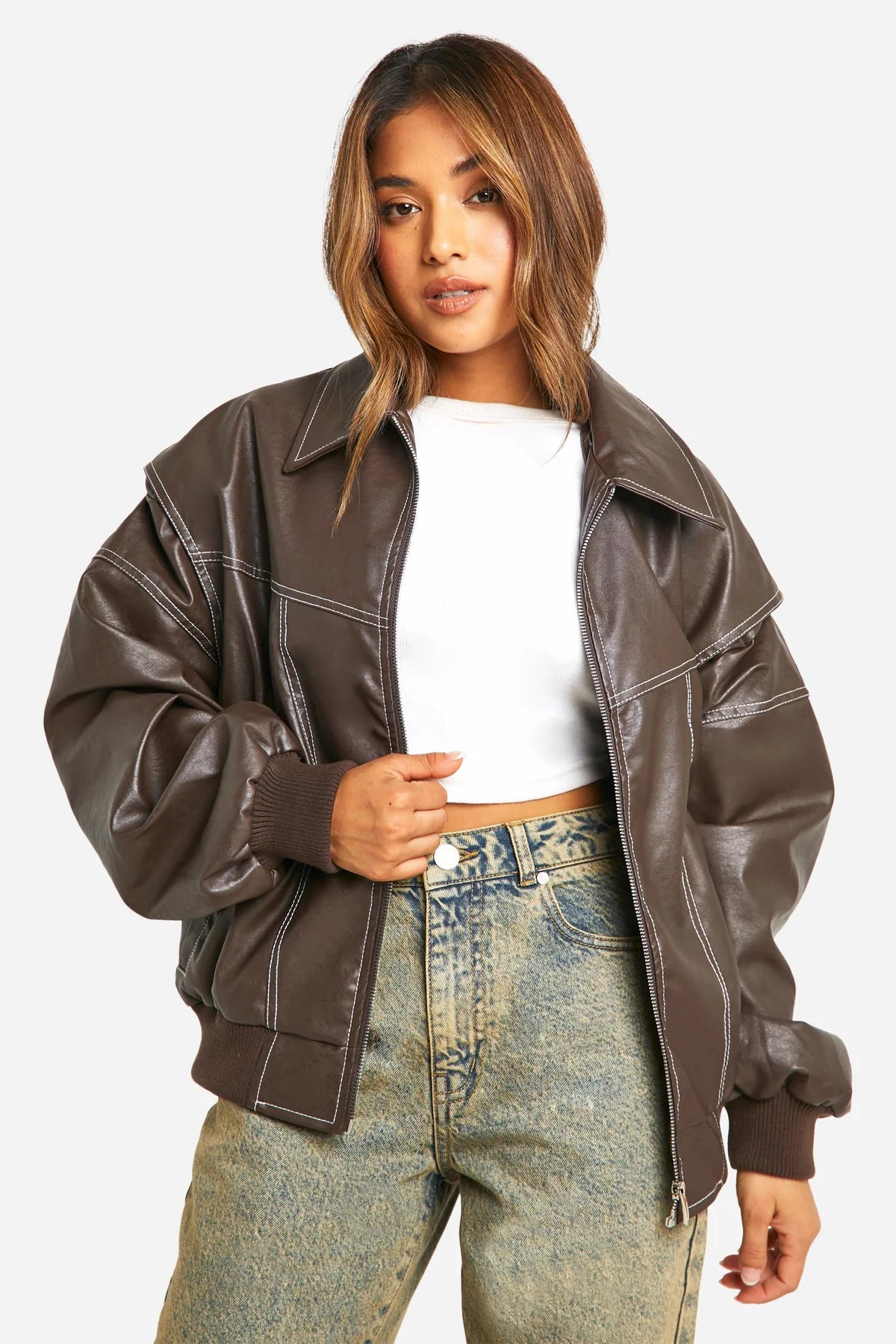 Elviana™ | Klasyczna Skórzana Kurtka Bomber