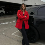 Weronika | Długi płaszcz dwurzędowy o eleganckim kroju