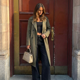 Natalia | Długi trench coat z podwójnym zapięciem