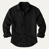 Sebastian | Lniana koszula męska z długim rękawem w stylu retro