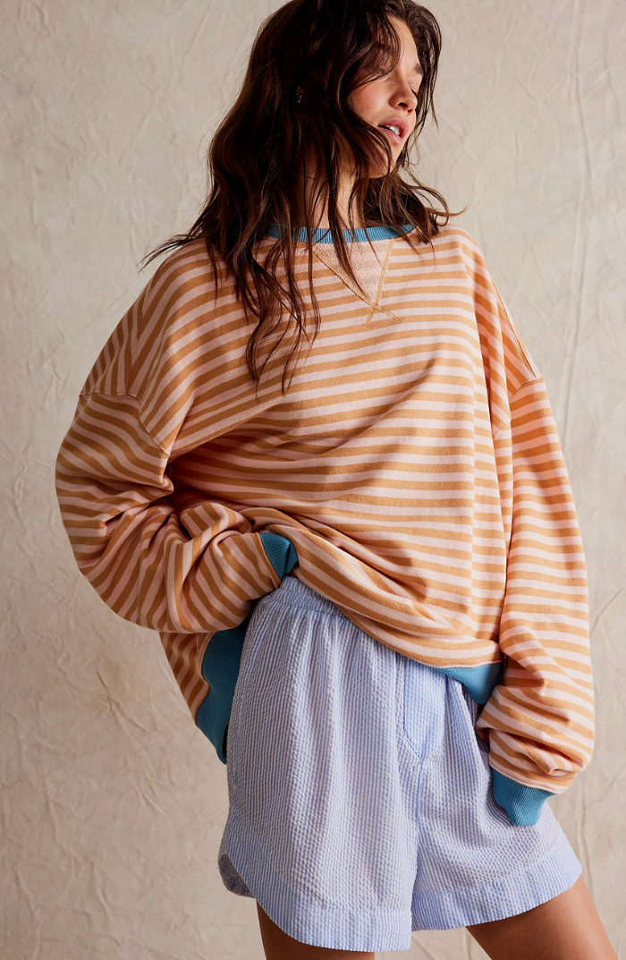 Janina – Paski oversize sweter na wyrazisty jesienny styl