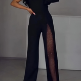 Valessia | Stylowy Damski Kombinezon z Szerokimi Nogawkami