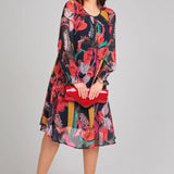 Weronika | Nowoczesna sukienka mini w kwiatowy wzór