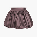 Cordula | Ekstrawagancka spódnica balonowa z sztucznej skóry z elastycznym pasem