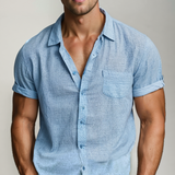 Oliver | Lekka koszula lniana z krótkim rękawem