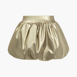 Cordula | Ekstrawagancka spódnica balonowa z sztucznej skóry z elastycznym pasem