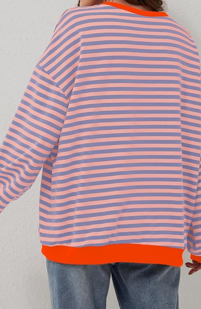 Janina – Paski oversize sweter na wyrazisty jesienny styl