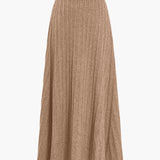 Gerlinde | Luźna dzianinowa spódnica midi z plisowanymi fałdami i elastycznym pasem