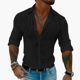 Brent | Męska nowoczesna koszula w paski z kołnierzykiem i długim rękawem – Elegancki strój na co dzień i na imprezy