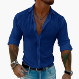 Brent | Męska nowoczesna koszula w paski z kołnierzykiem i długim rękawem – Elegancki strój na co dzień i na imprezy