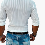 Brent | Męska nowoczesna koszula w paski z kołnierzykiem i długim rękawem – Elegancki strój na co dzień i na imprezy