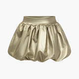 Cordula | Ekstrawagancka spódnica balonowa z sztucznej skóry z elastycznym pasem