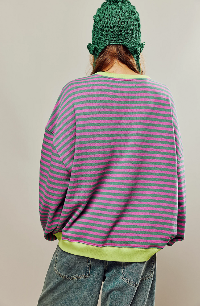 Janina – Paski oversize sweter na wyrazisty jesienny styl