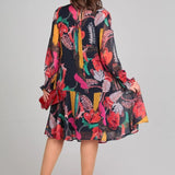 Weronika | Nowoczesna sukienka mini w kwiatowy wzór