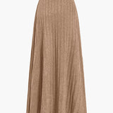 Gerlinde | Luźna dzianinowa spódnica midi z plisowanymi fałdami i elastycznym pasem