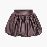 Cordula | Ekstrawagancka spódnica balonowa z sztucznej skóry z elastycznym pasem