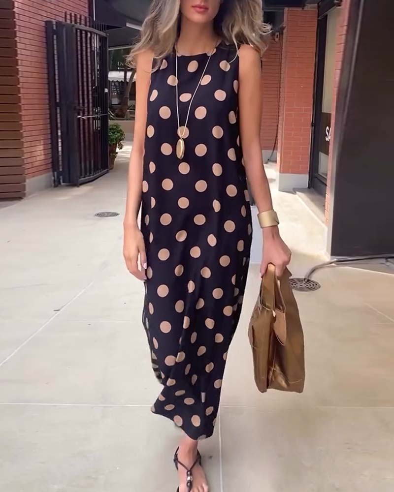 Ariana – Maxi sukienka bez rękawów z rozcięciem