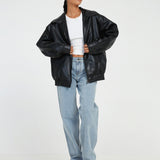 Sophia | Oversized kurtka skórzana z PU dla kobiet – Modny wygląd, wysokiej jakości skóra ekologiczna