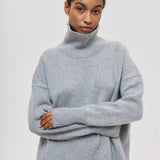 Xandra | Sweter z Długim Kołnierzem