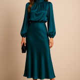 Seravelle | Elegancka Sukienka Midi z Golfem na Wesele i Przyjęcia