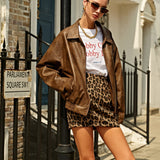 Lavinia | Oversize’owa kurtka skórzana w miejskim stylu streetwear