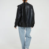 Sophia | Oversized kurtka skórzana z PU dla kobiet – Modny wygląd, wysokiej jakości skóra ekologiczna