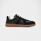 Ksawery | Męskie sneakersy retro ze skórzaną i zamszową cholewką