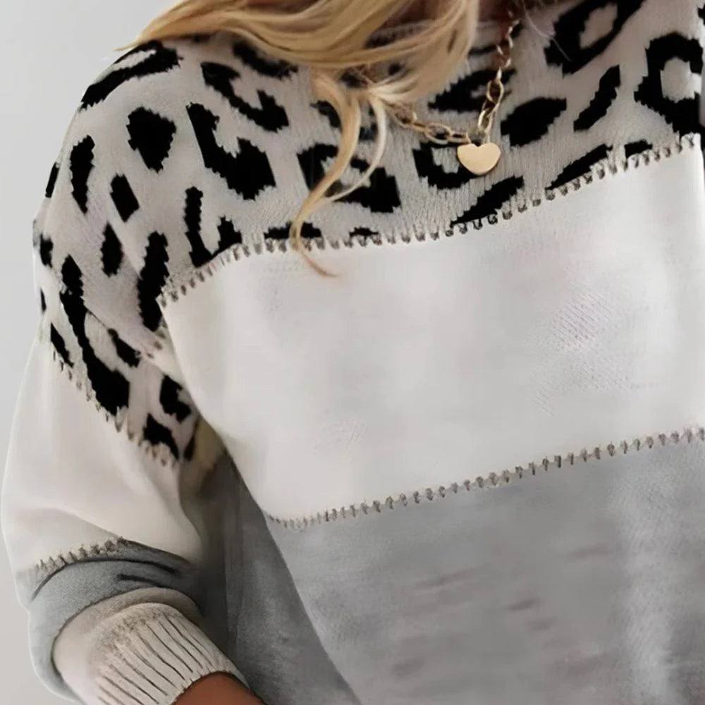 Lily™ | Casual Sweter w Lampartowym Wzór