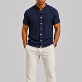 Patryk | Męski lniany zestaw z lekką koszulą i wygodnymi spodniami
