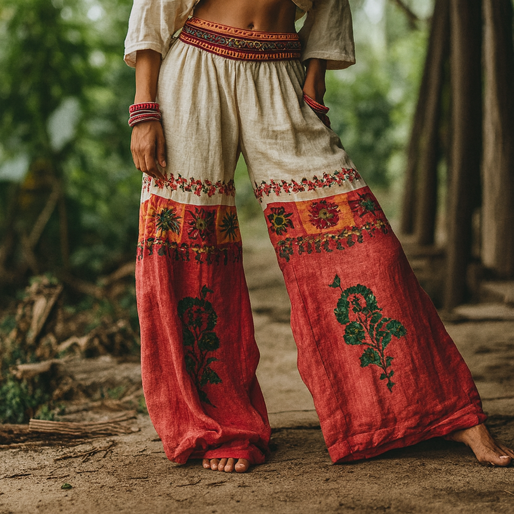 Gabriela | Eleganckie Boho Spodnie Letnie – Zwiewne i Stylowe