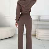 Wygodny Luksusowy Damski Dres z Zamkiem i Kapturem