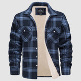 Sławomir | Męska kurtka flanelowa w kratę z ociepleniem Sherpa-Fleece