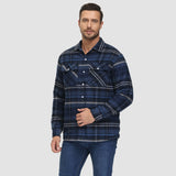 Sławomir | Męska kurtka flanelowa w kratę z ociepleniem Sherpa-Fleece