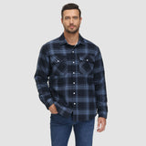 Sławomir | Męska kurtka flanelowa w kratę z ociepleniem Sherpa-Fleece