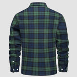 Sławomir | Męska kurtka flanelowa w kratę z ociepleniem Sherpa-Fleece