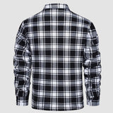 Sławomir | Męska kurtka flanelowa w kratę z ociepleniem Sherpa-Fleece