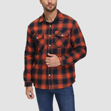 Sławomir | Męska kurtka flanelowa w kratę z ociepleniem Sherpa-Fleece