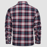 Sławomir | Męska kurtka flanelowa w kratę z ociepleniem Sherpa-Fleece