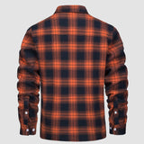 Sławomir | Męska kurtka flanelowa w kratę z ociepleniem Sherpa-Fleece
