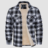 Sławomir | Męska kurtka flanelowa w kratę z ociepleniem Sherpa-Fleece