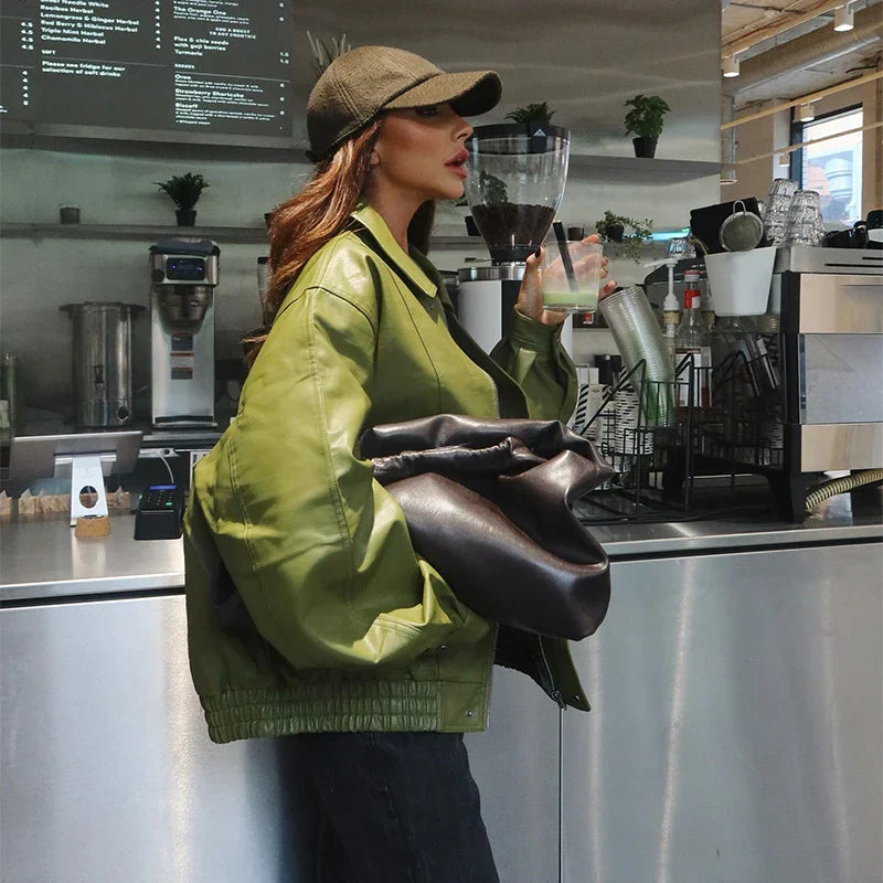 EMERYN – Skórzana kurtka w stylu Street Chic dla kobiet