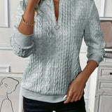 Lucyna | Elegancki sweter z zamkiem o nowoczesnym kroju