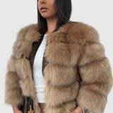 Lacy | Wysokiej jakości kurtka z sztucznego futra – Elegancki design dla elegancji i komfortu