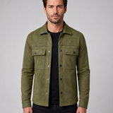 Szymon | Męska koszula overshirt z imitacji zamszu o dopasowanym kroju