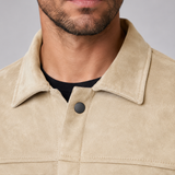 Szymon | Męska koszula overshirt z imitacji zamszu o dopasowanym kroju