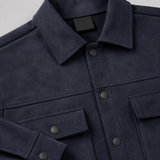Szymon | Męska koszula overshirt z imitacji zamszu o dopasowanym kroju