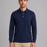 Adrian | Męska koszulka polo z długim rękawem, elegancki styl casual