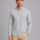 Adrian | Męska koszulka polo z długim rękawem, elegancki styl casual